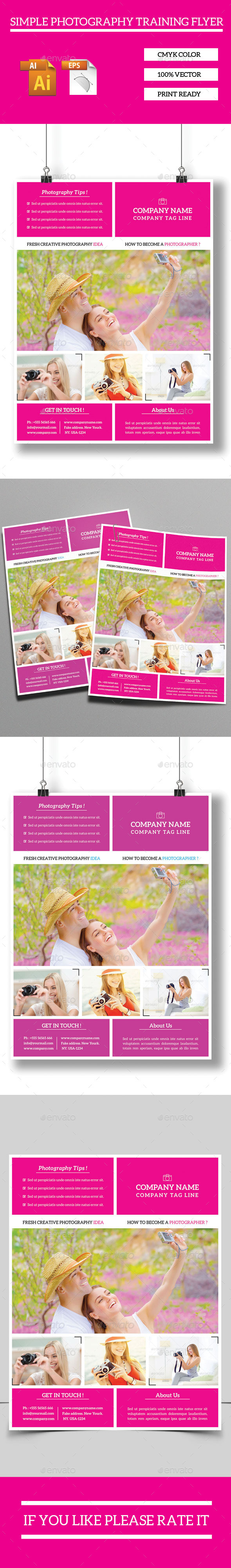GraphicRiver Simple Photography Training Flyer 10053028 GraphicRiver Simple Photography Training Flyer 10053028
