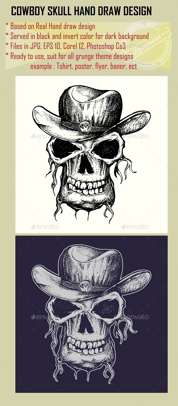 GraphicRiver Skull with Cowboy Hat 10053140 GraphicRiver Skull with Cowboy Hat 10053140