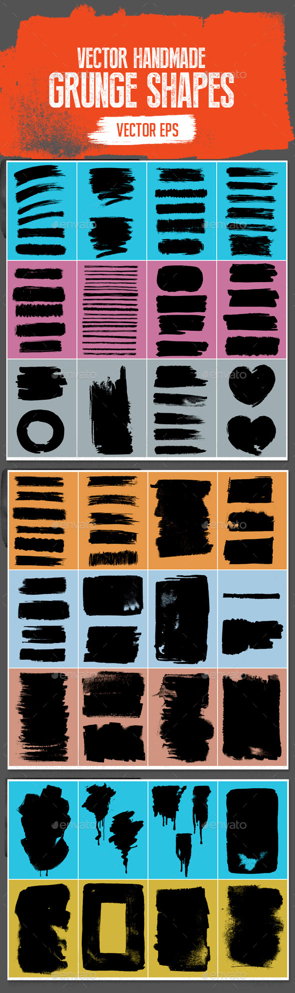 GraphicRiver Handmade Vector Grunge Stroke Shapes Set 10053905 GraphicRiver Handmade Vector Grunge Stroke Shapes Set 10053905