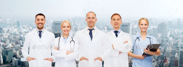 group of doctors with stethoscopes and clipboard (Misc) Photo Download