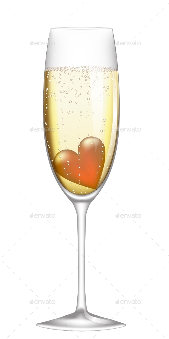 GraphicRiver Glass of Champagne with Heart 10055785 GraphicRiver Glass of Champagne with Heart 10055785