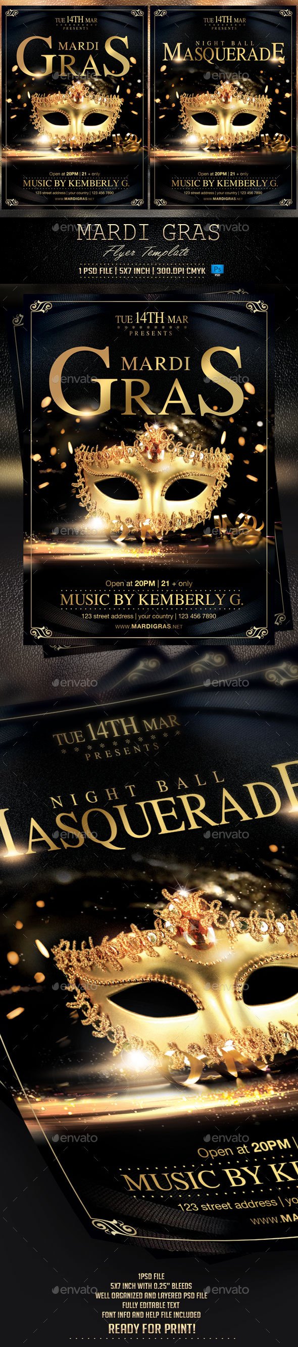 GraphicRiver Mardi Gras Flyer Template 10055952 GraphicRiver Mardi Gras Flyer Template 10055952