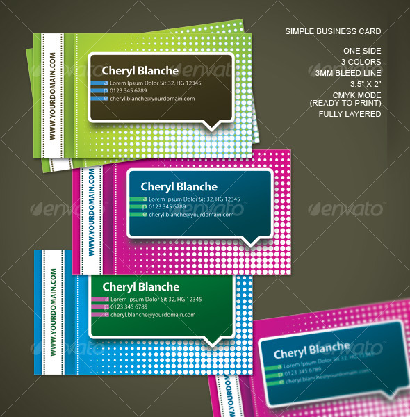 Simple One Side Business Card Simple One Side Business Card