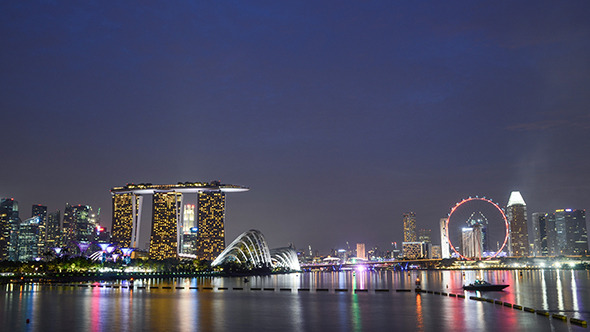 Singapore Flyer and Marina Bay Sands Hotel view Singapore Flyer and Marina Bay Sands Hotel view