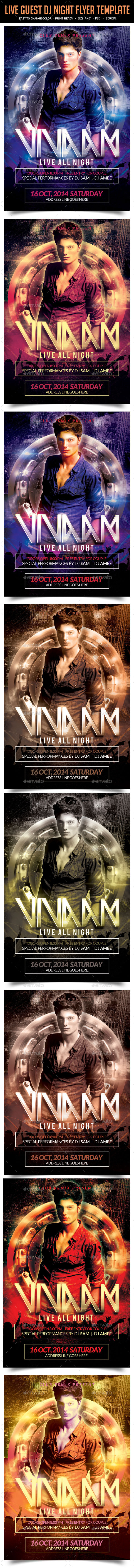 Live Guest Dj Night Flyer Template (Clubs & Parties)