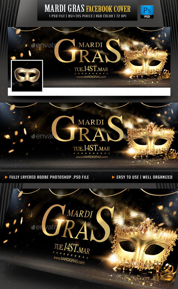 GraphicRiver Mardi Gras Facebook Cover 10060412 GraphicRiver Mardi Gras Facebook Cover 10060412