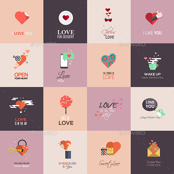 GraphicRiver Happy Valentines Day Cards 10060492 GraphicRiver Happy Valentines Day Cards 10060492