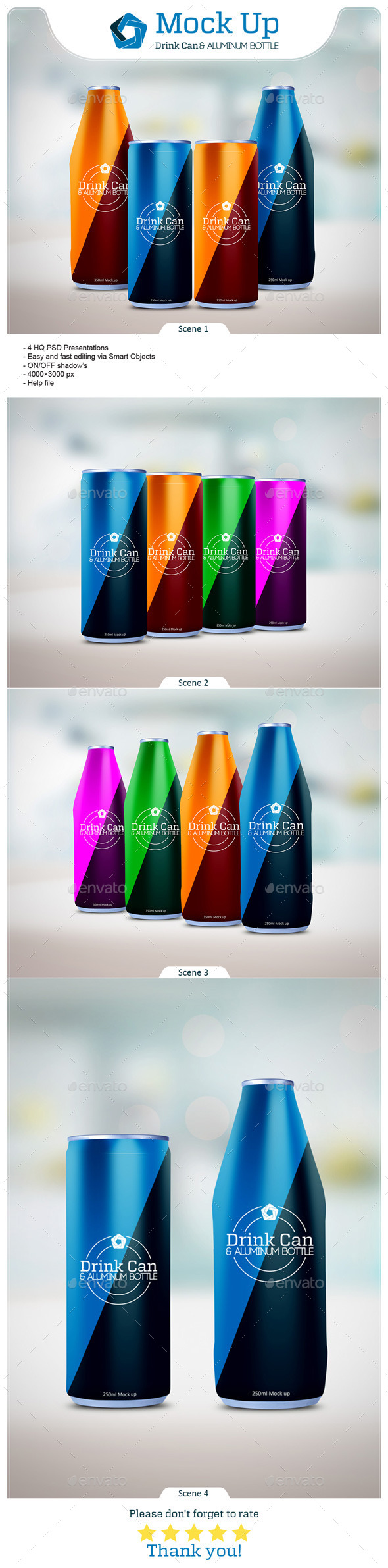 GraphicRiver Drink Can & Aluminum Bottle Mockup 10038981 GraphicRiver Drink Can & Aluminum Bottle Mockup 10038981