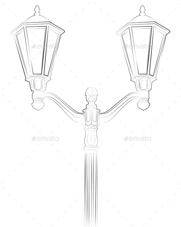 Streetlight. illustration on white background. (Misc) Photo Download