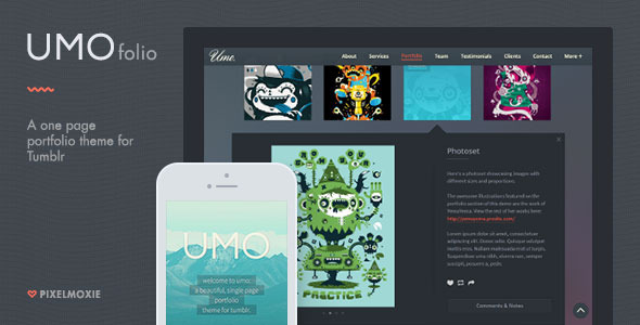 UMO Folio - A One Page Portfolio Theme For Tumblr