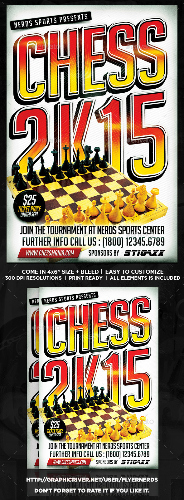 GraphicRiver Chess 2K15 Tournament Flyer 10063997 GraphicRiver Chess 2K15 Tournament Flyer 10063997