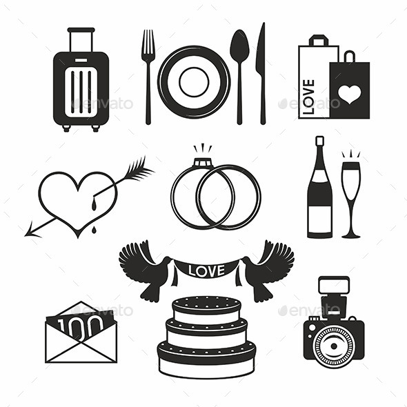 GraphicRiver Wedding Set Icon 10064365 GraphicRiver Wedding Set Icon 10064365