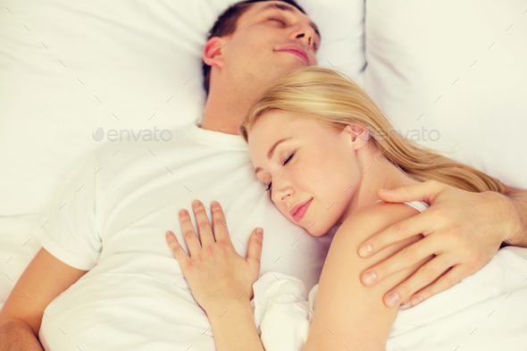 happy couple sleeping in bed (Misc) Photo Download