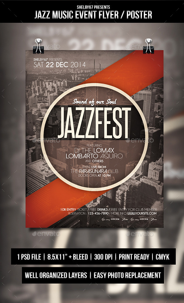 GraphicRiver Jazz Music Event Flyer Poster 10064793 GraphicRiver Jazz Music Event Flyer Poster 10064793