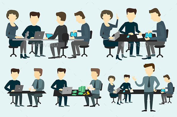 GraphicRiver People Working at the Desk 10064924 GraphicRiver People Working at the Desk 10064924