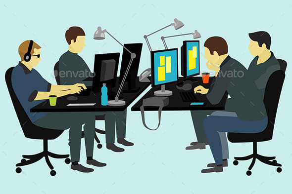 GraphicRiver People Working at the Desk 10064984 GraphicRiver People Working at the Desk 10064984