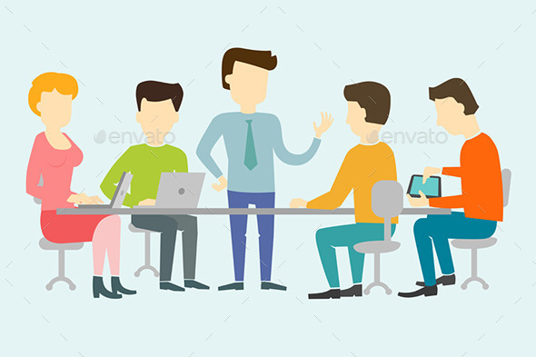 GraphicRiver People Working at the Desk 10064987 GraphicRiver People Working at the Desk 10064987