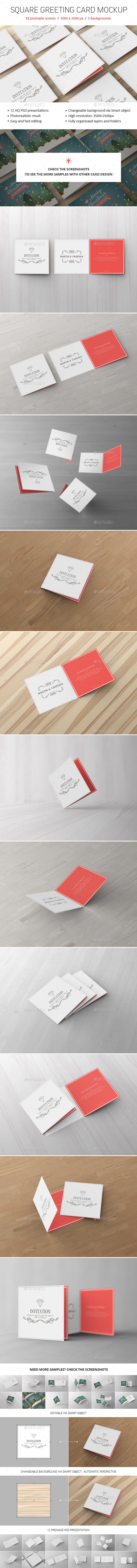 Square Greeting Card Mockup