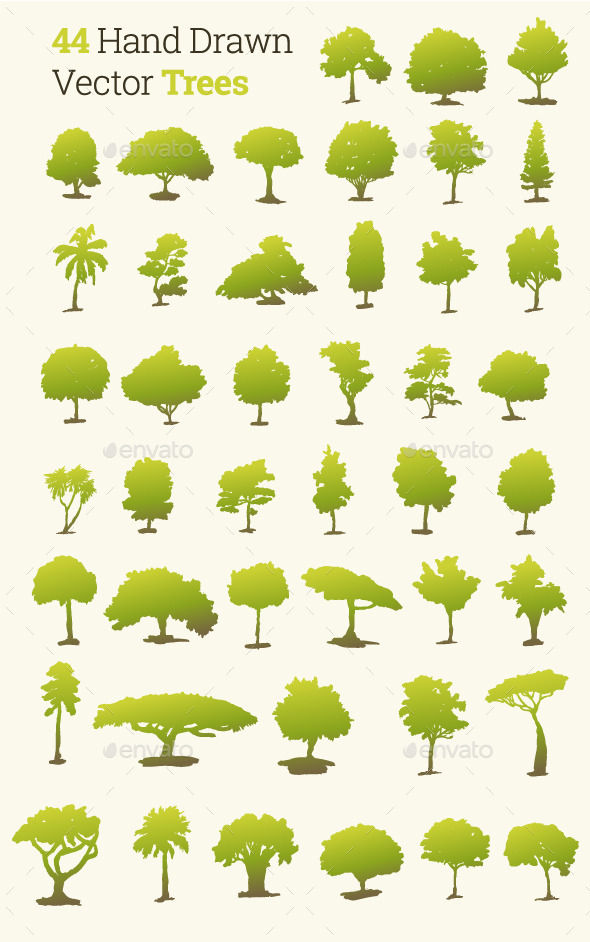 GraphicRiver 44 Hand Drawn Vector Trees 10066248 GraphicRiver 44 Hand Drawn Vector Trees 10066248
