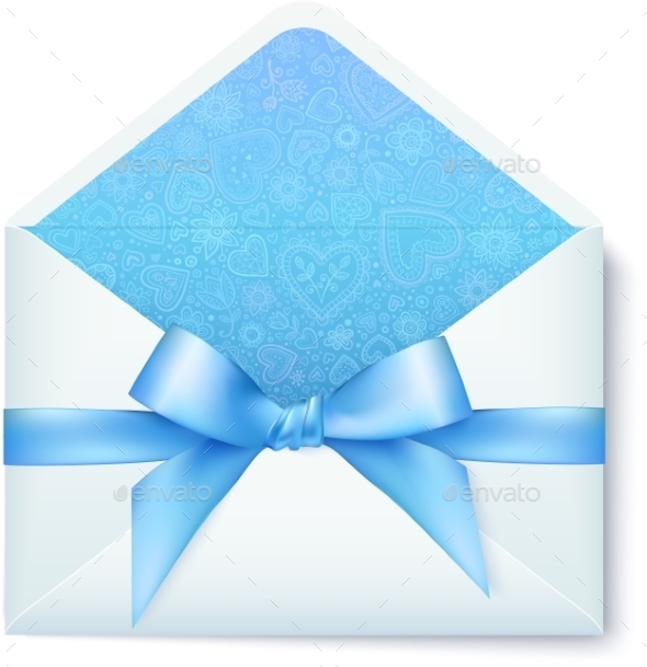 GraphicRiver Paper Envelope with Blue Bow 10067262 GraphicRiver Paper Envelope with Blue Bow 10067262