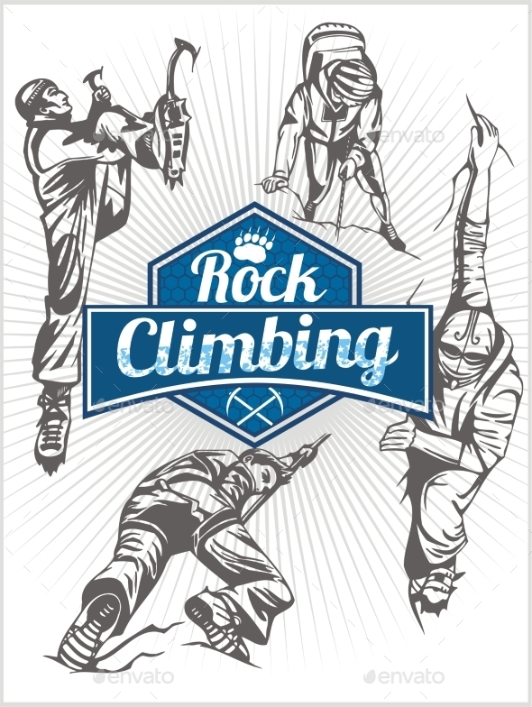 GraphicRiver Rock Climbing Set 10067885 GraphicRiver Rock Climbing Set 10067885