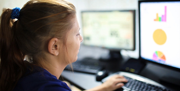 Woman Working at a Computer 8 Woman Working at a Computer 8