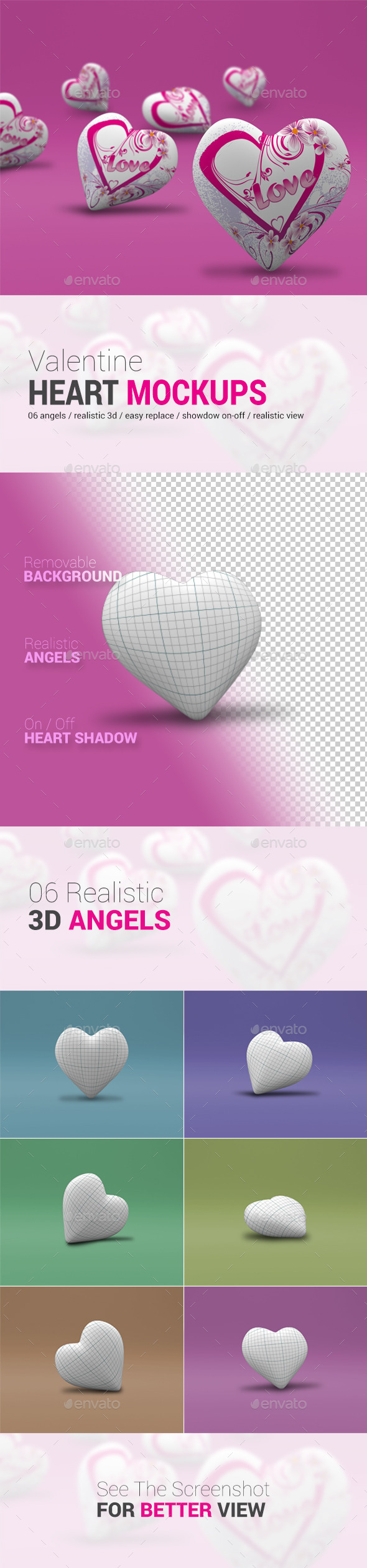 GraphicRiver Valentine s Heart 3D Mock-Up 10025504 GraphicRiver Valentine s Heart 3D Mock-Up 10025504