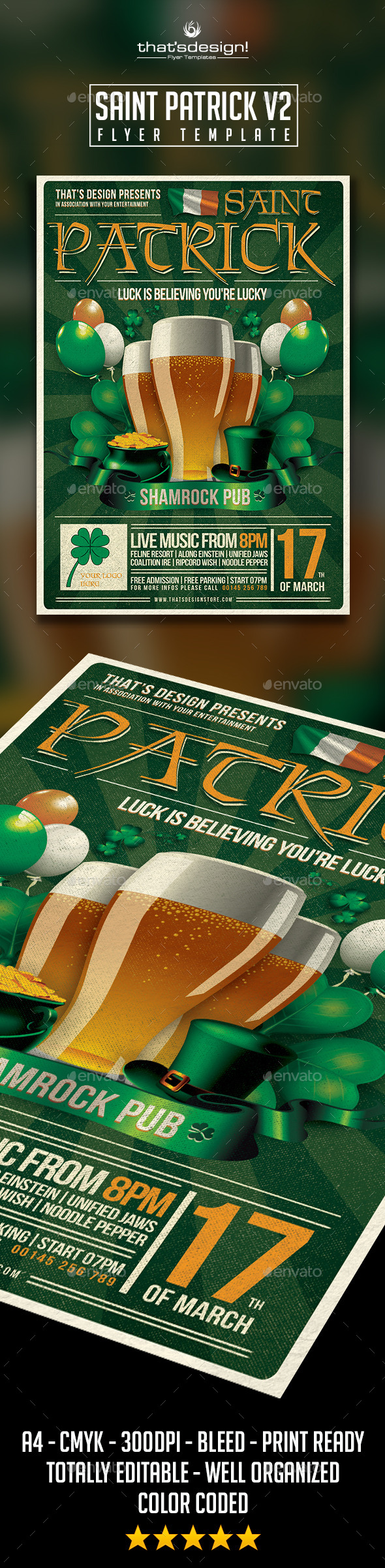 GraphicRiver Saint Patrick Flyer Template V2 10068470 GraphicRiver Saint Patrick Flyer Template V2 10068470