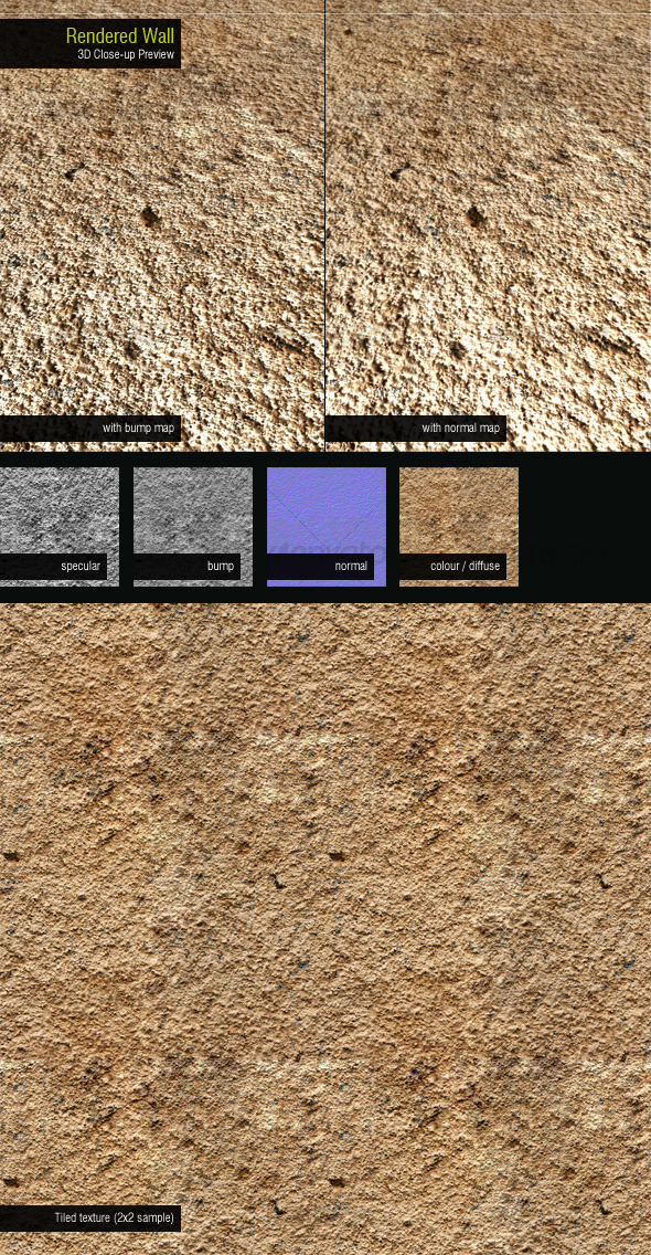 Rendered wall - 3DOcean Item for Sale