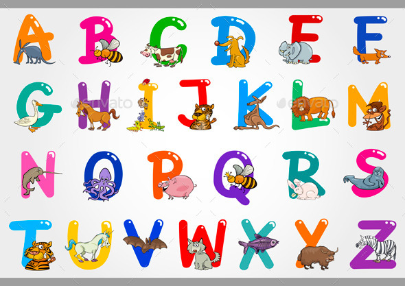 GraphicRiver Cartoon Alphabet with Animals Illustrations 10068913 GraphicRiver Cartoon Alphabet with Animals Illustrations 10068913