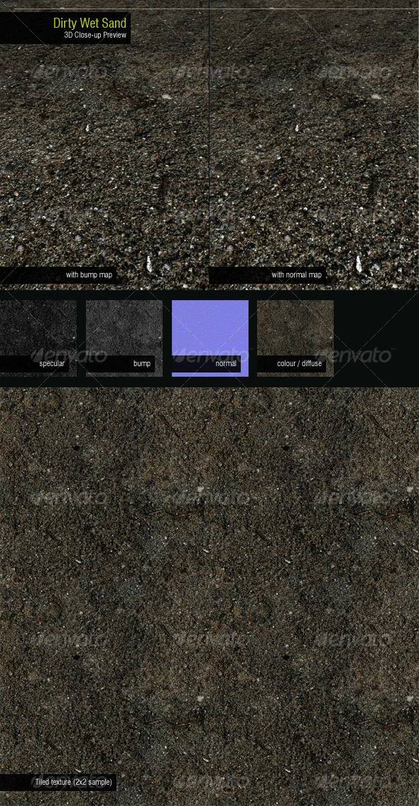 Dirty Wet Sand - 3DOcean Item for Sale