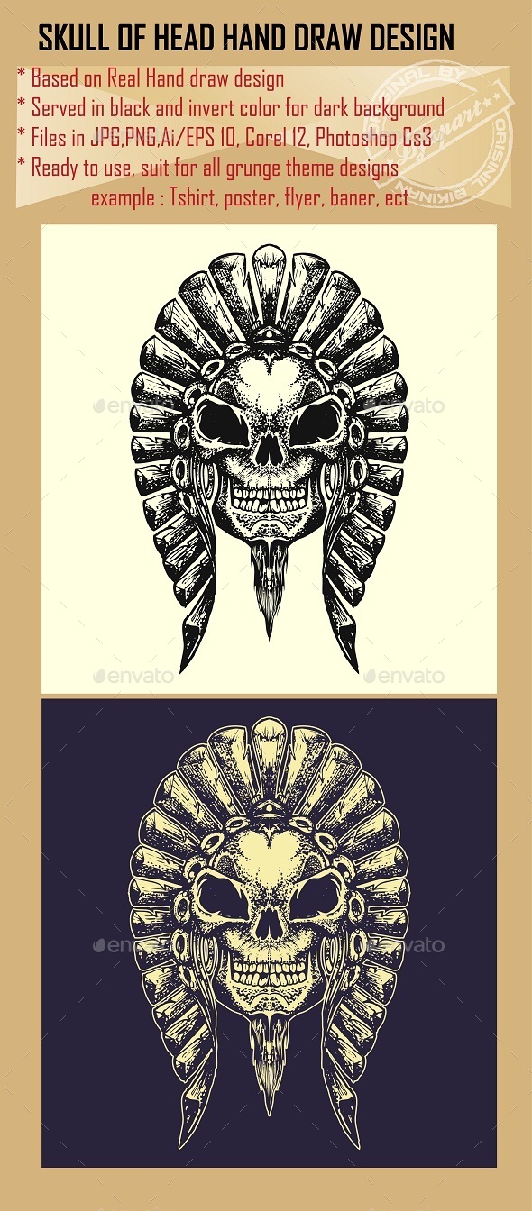 GraphicRiver Head of Chieftain Skull 10069457 GraphicRiver Head of Chieftain Skull 10069457