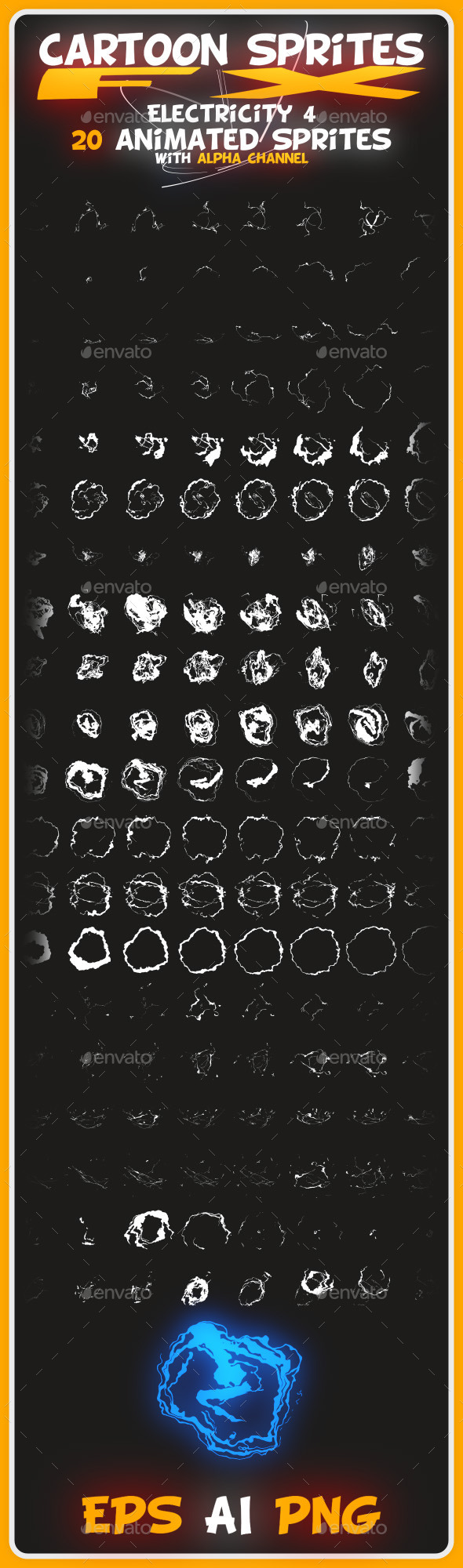 GraphicRiver Cartoon Sprites FX Electricity 4 10070320 GraphicRiver Cartoon Sprites FX Electricity 4 10070320