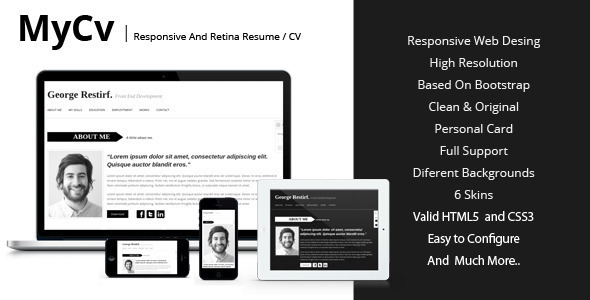 ThemeForest My Cv Responsive And Retina Drupal theme CV 10071265