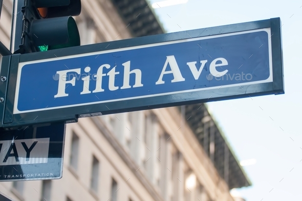 Signpost with Fifth Avenue in New York
