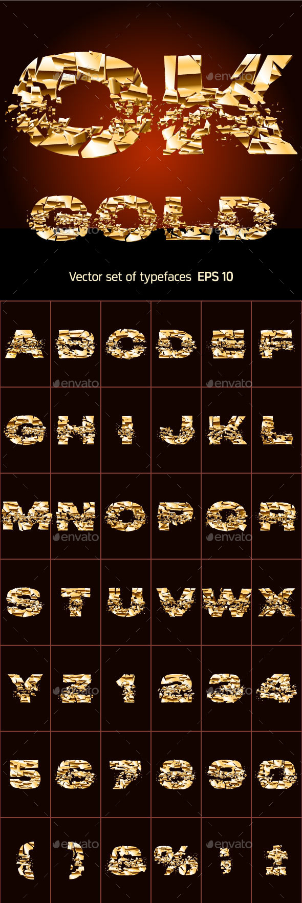 GraphicRiver Set of a Broken Golden Alphabet Letters 10074642 GraphicRiver Set of a Broken Golden Alphabet Letters 10074642