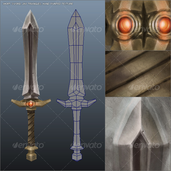 Low Poly Simple Short Sword 02 Low Poly Simple Short Sword 02