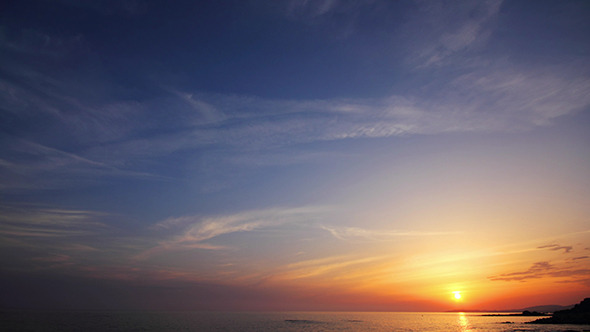 Sunset With Clouds Over Sea Sunset With Clouds Over Sea
