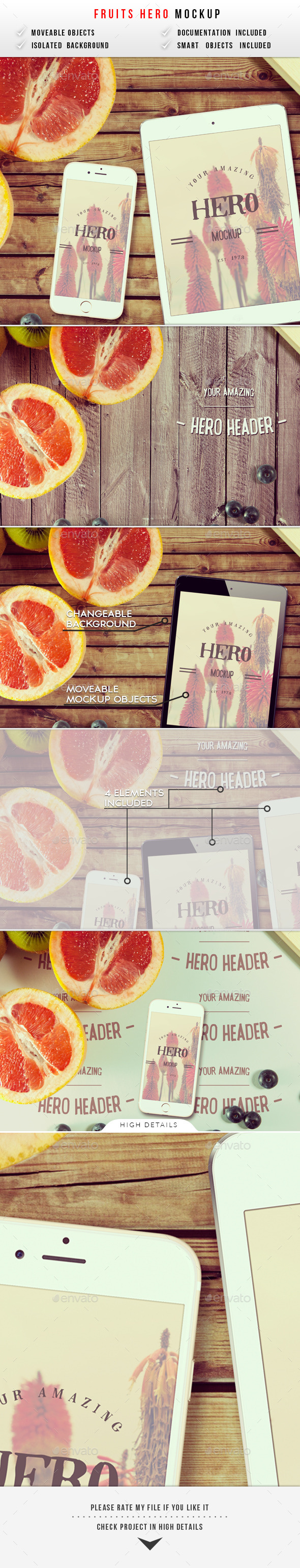 GraphicRiver Fruits Hero Header Mockup 10075888 GraphicRiver Fruits Hero Header Mockup 10075888