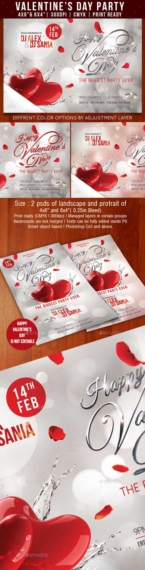 Valentines Day Party Flyer v3 (Clubs & Parties)