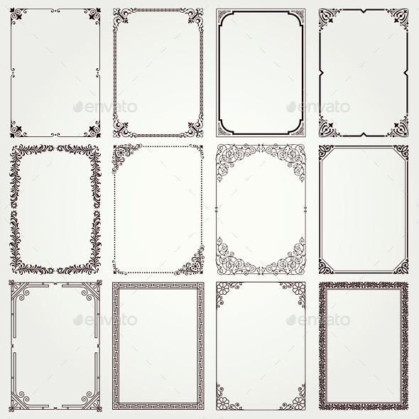 GraphicRiver Decorative Frames and Borders 10080176 GraphicRiver Decorative Frames and Borders 10080176