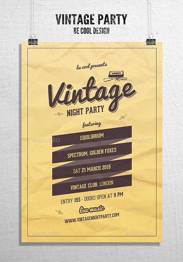 Vintage Night Party Flyer/Poster (Clubs & Parties)