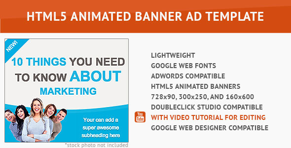 cool marketing html5 animated banner 