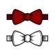 Bow Tie Icons Set. Red and White. Vector