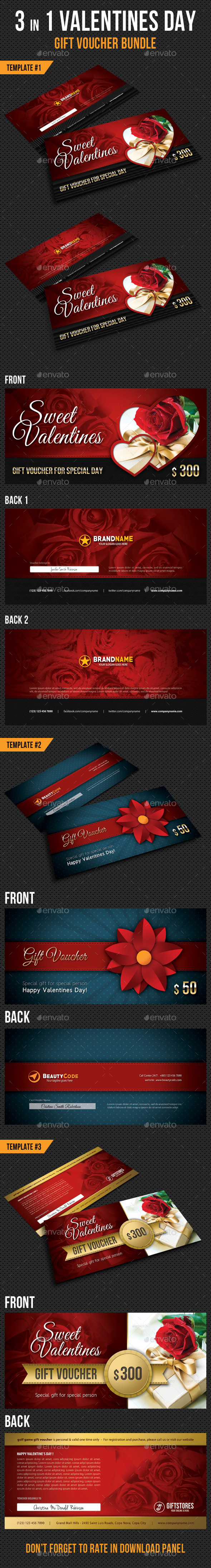 GraphicRiver 3 in 1 Valentines Day Gift Voucher Bundle 10084015 GraphicRiver 3 in 1 Valentines Day Gift Voucher Bundle 10084015
