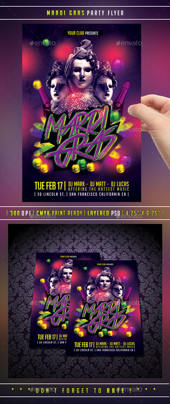 GraphicRiver Mardi Gras Carnival Flyer 10061837 GraphicRiver Mardi Gras Carnival Flyer 10061837