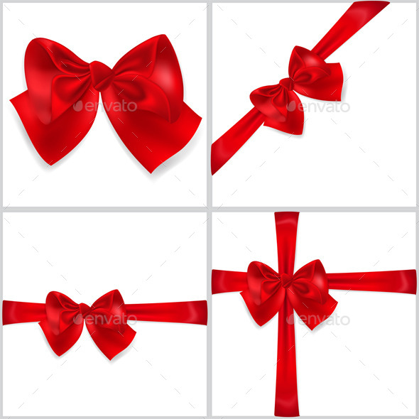 GraphicRiver Red Bows Made of Ribbons 10086475 GraphicRiver Red Bows Made of Ribbons 10086475