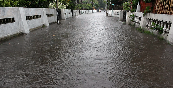 Flooded Street and Rain 1 Flooded Street and Rain 1