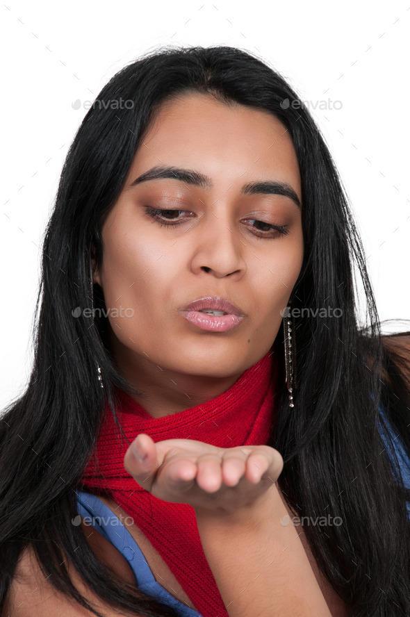 Woman Blowing a Kiss (Misc) Photo Download