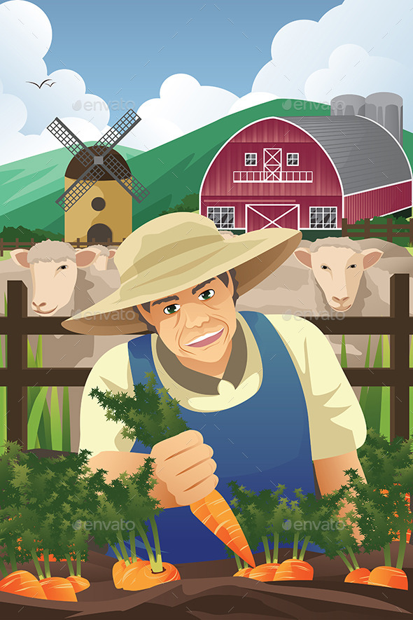 GraphicRiver Farmer Harvesting Carrots 10091224 GraphicRiver Farmer Harvesting Carrots 10091224